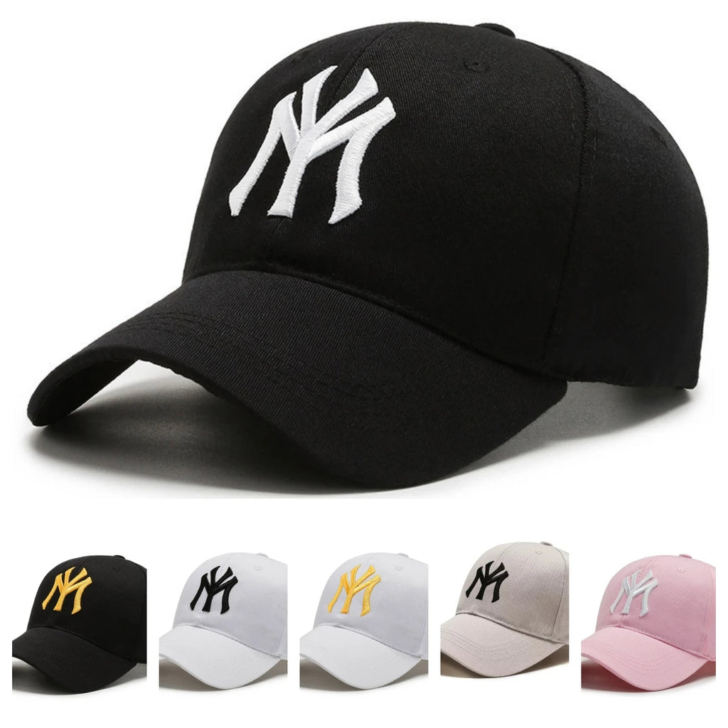 Vintage Baseballkappe mit NY-Logo-Stickerei, lässige, verstellbare Baumwollmütze, Streetwear-Hip-Hop-Sonnenhut für Damen und Herren