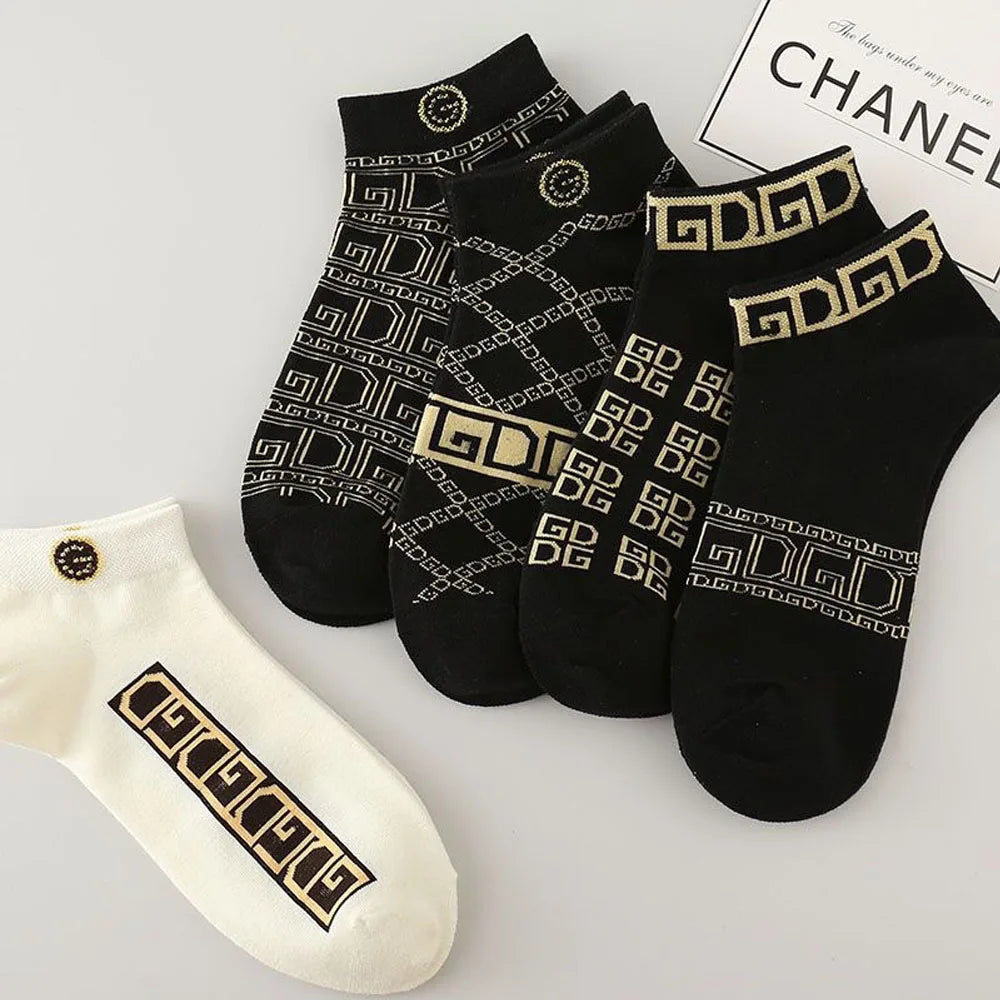 10 Paar Kurzsocken Herren & Damen | Atmungsaktiv | Geometrisches Muster