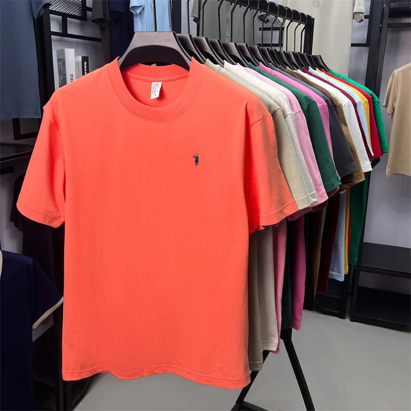 Herren T-Shirt mit Tier-Stickerei – 100% Baumwolle, Rundhals, Kurzarm
