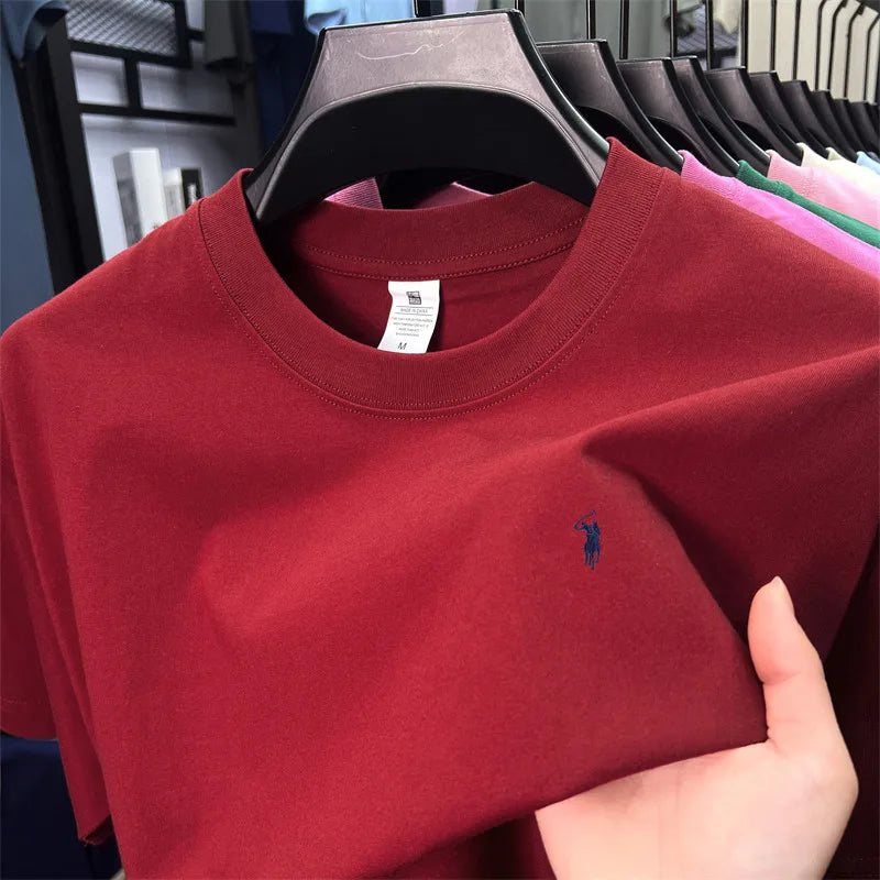 Herren T-Shirt mit Tier-Stickerei – 100% Baumwolle, Rundhals, Kurzarm