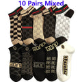 10 Paar Kurzsocken Herren & Damen | Atmungsaktiv | Geometrisches Muster
