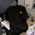 Oversized T-Shirt mit Buchstaben-Print | 100% Baumwolle | Damen & Herren