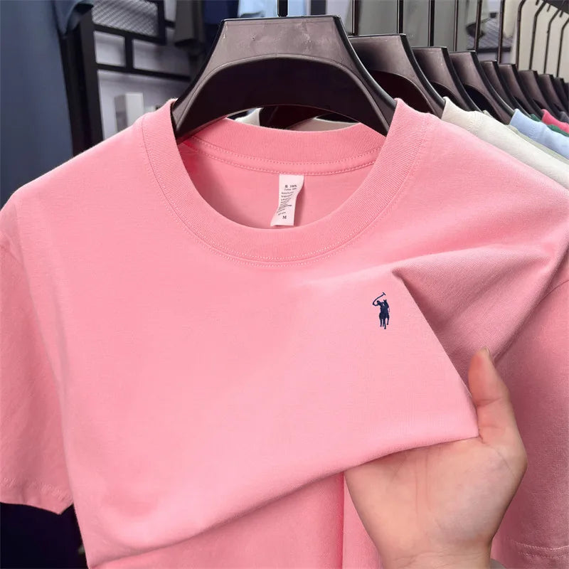 Herren T-Shirt mit Tier-Stickerei – 100% Baumwolle, Rundhals, Kurzarm