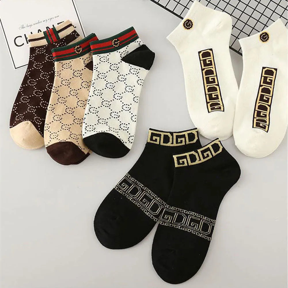 10 Paar Kurzsocken Herren & Damen | Atmungsaktiv | Geometrisches Muster