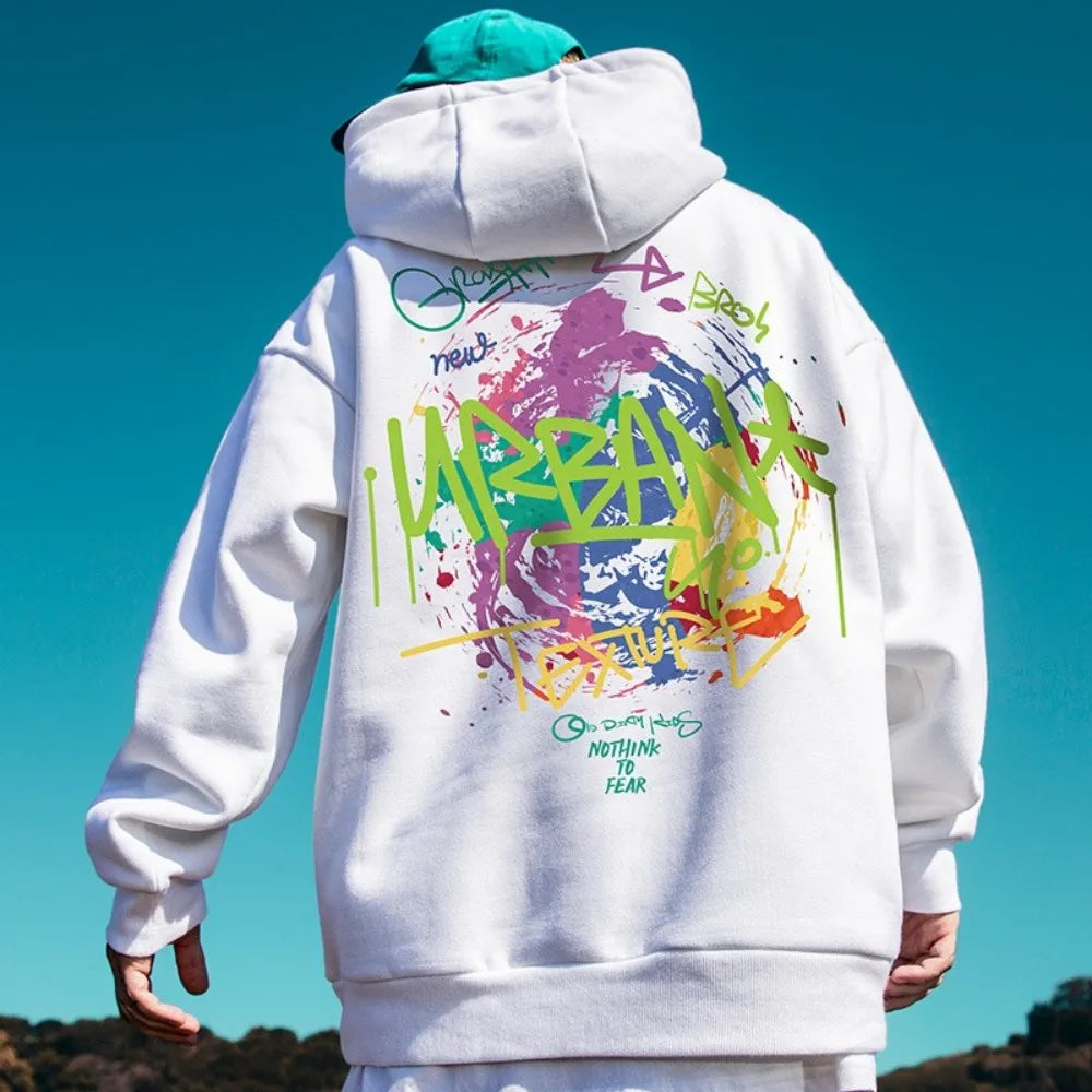 Herren Graffiti-Print Hoodie – Urban Streetwear 2025