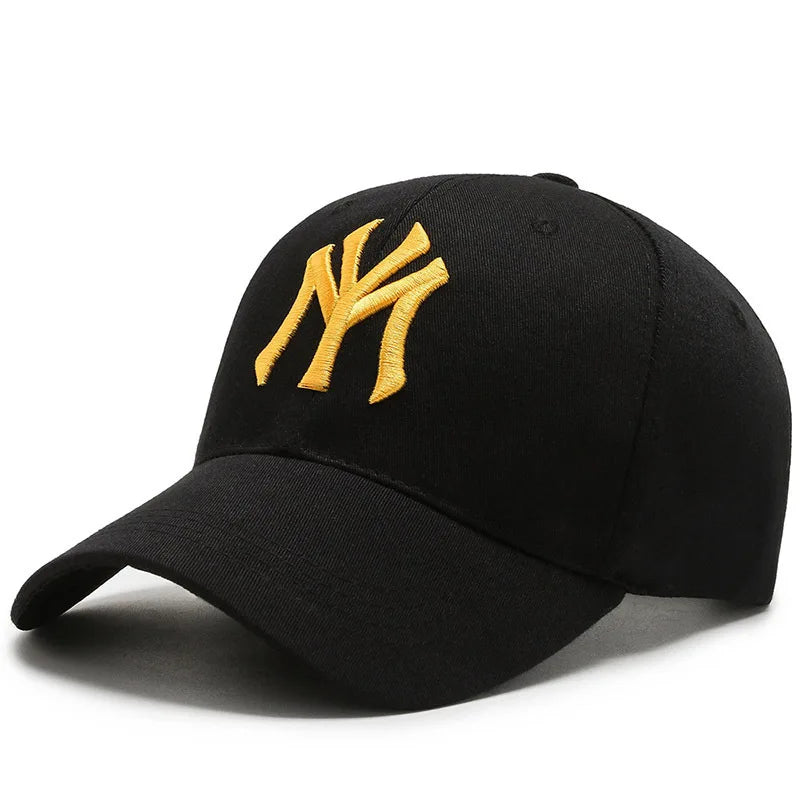Vintage Baseballkappe mit NY-Logo-Stickerei, lässige, verstellbare Baumwollmütze, Streetwear-Hip-Hop-Sonnenhut für Damen und Herren