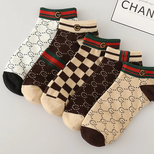 10 Paar Kurzsocken Herren & Damen | Atmungsaktiv | Geometrisches Muster